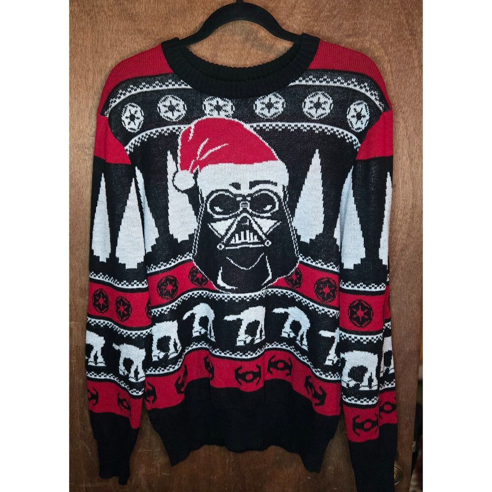 Star Wars Merry Sithmas Ugly Christmas Sweater Darth Vader Men's Large Knit EUC